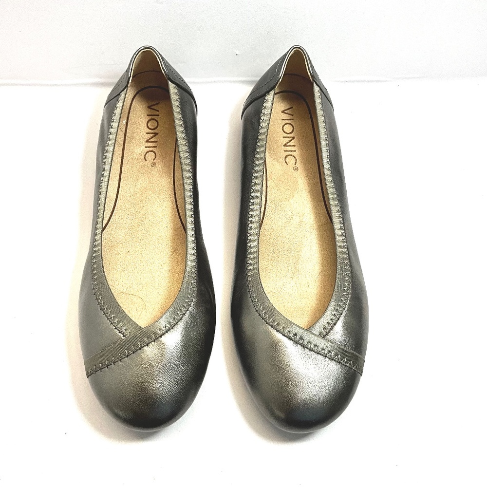 Vionic Spark Caroll Classic Ballet Flat Metallic Women’s Shoes 6M